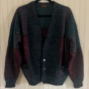 Neiman Marcus ONE UP vintage multicolored wool sweater. Made in Italy.